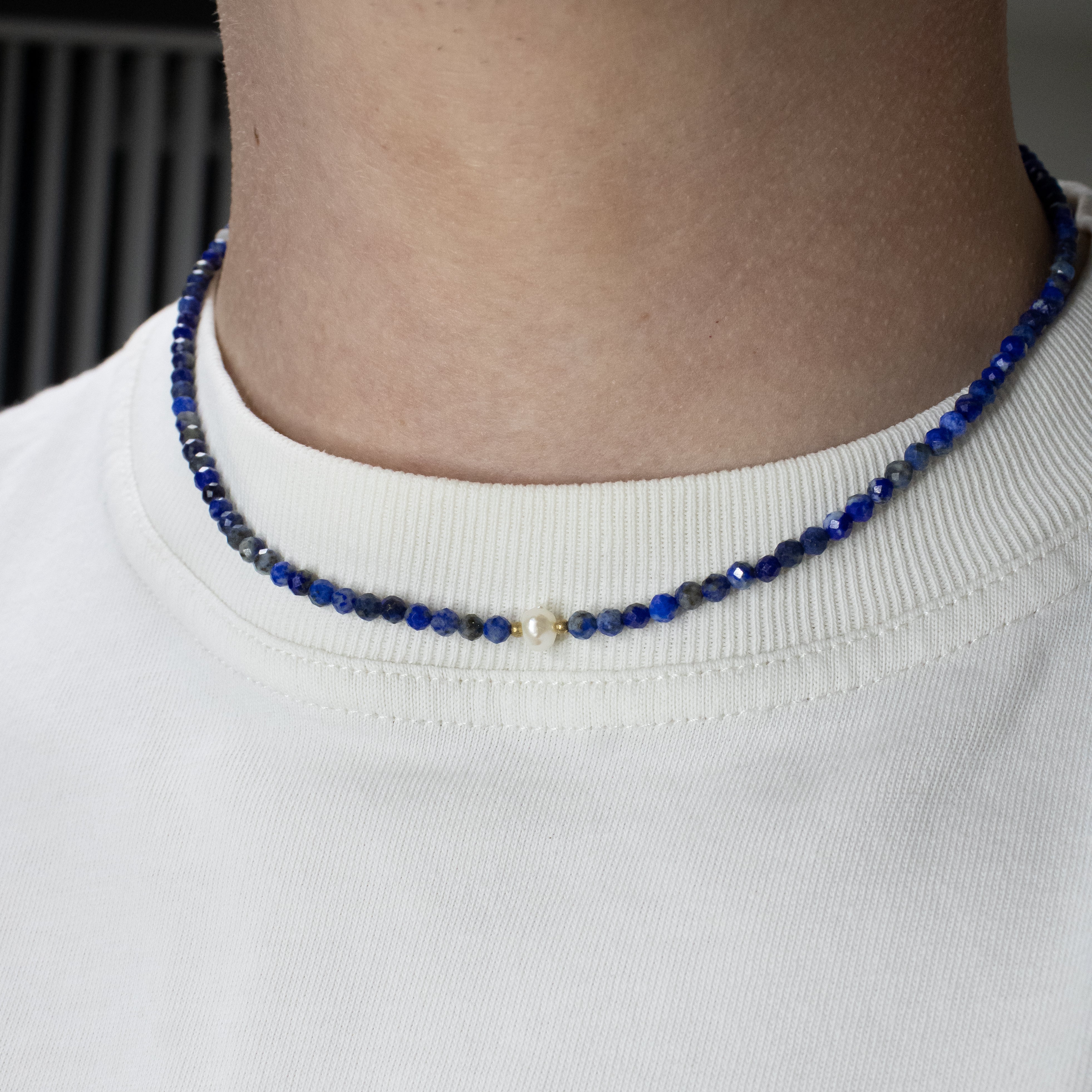 Lapis Lazuli x Parel Ketting
