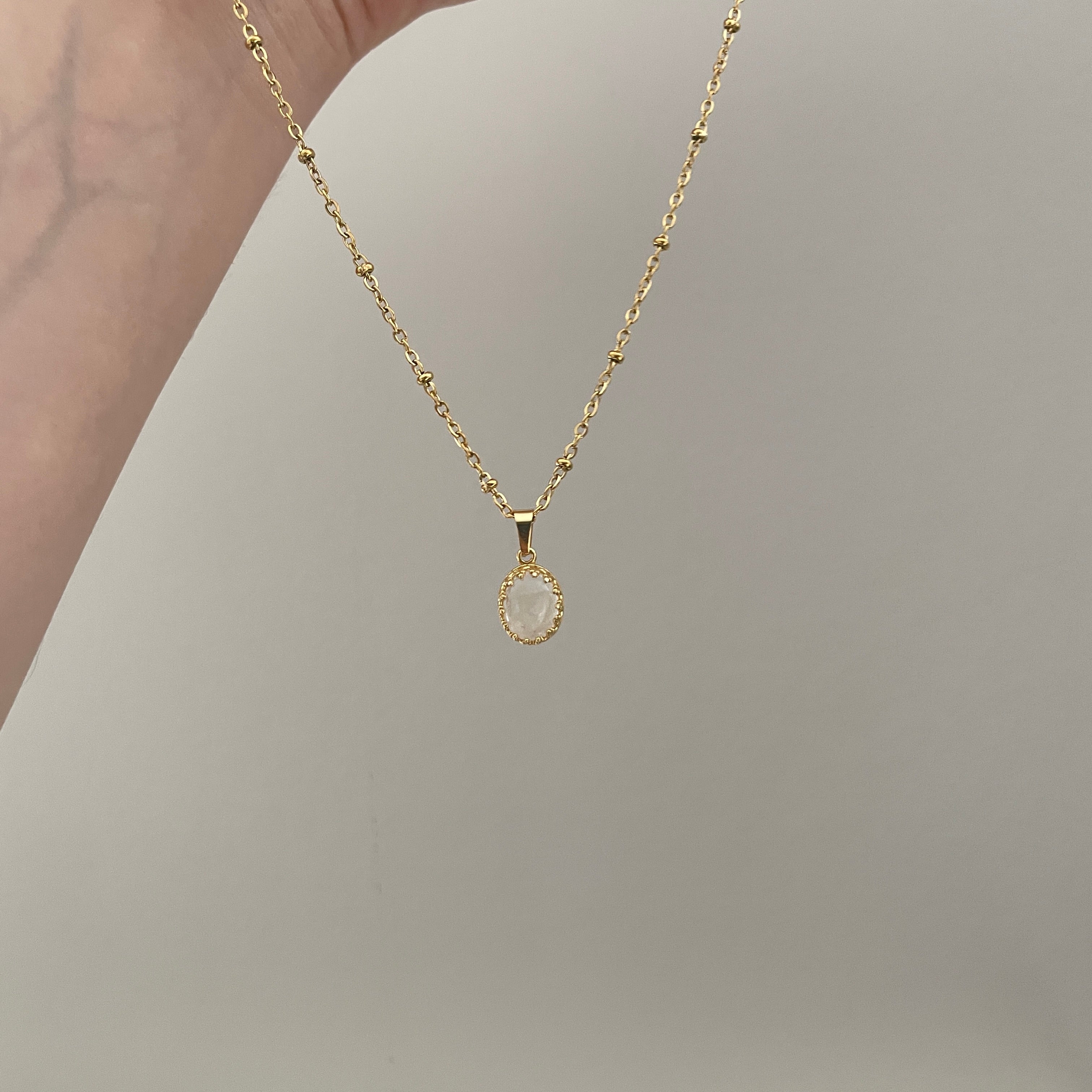 Minimalist Moonstone Necklace