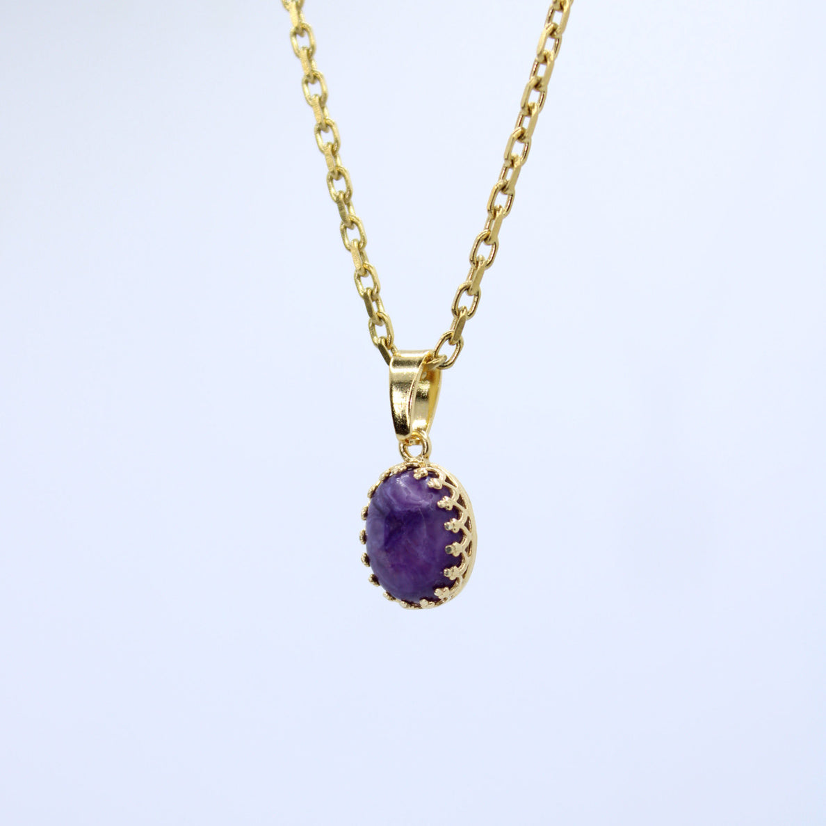Minimalist Charoite Necklace