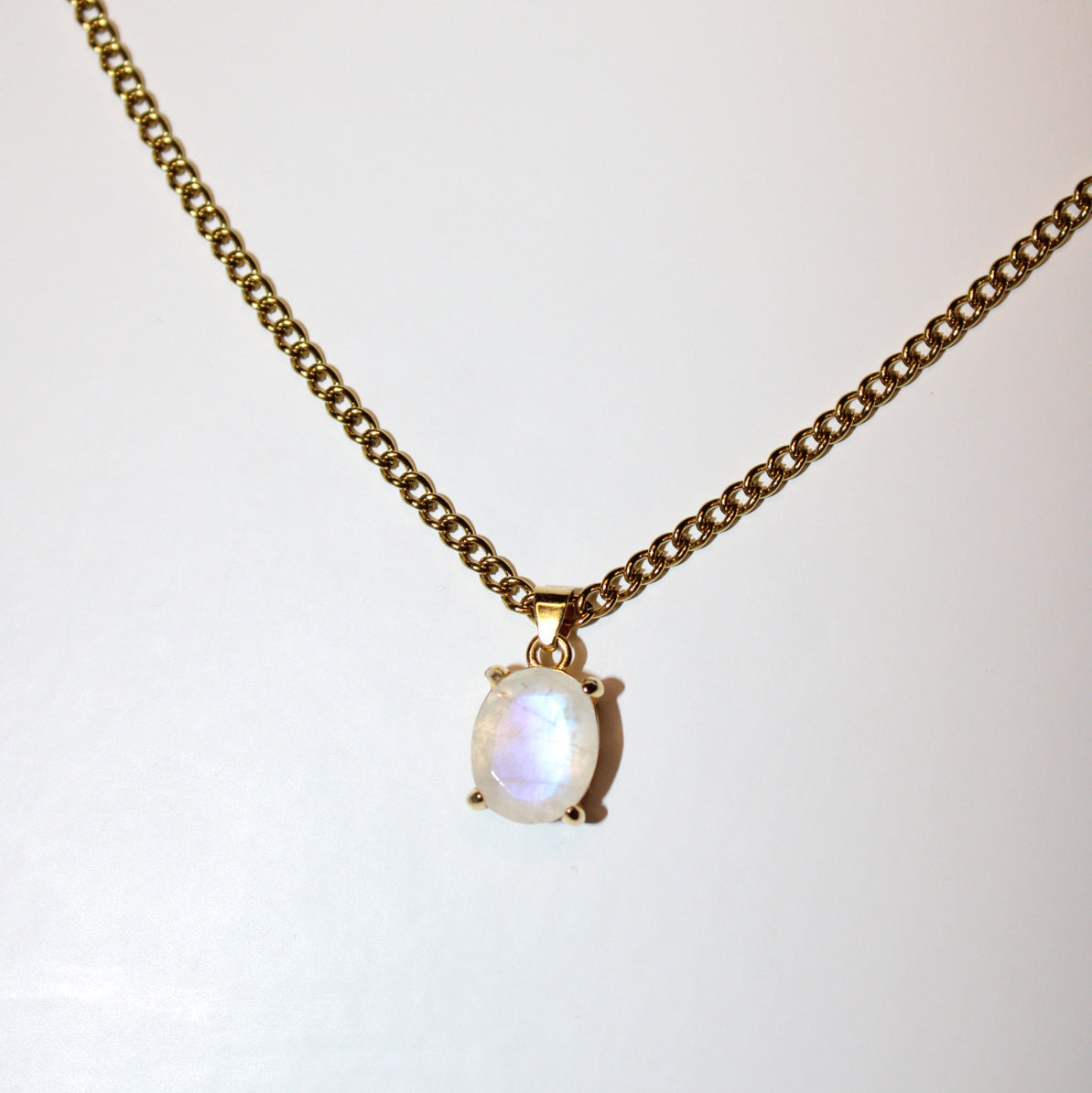Polished Moonstone Necklace