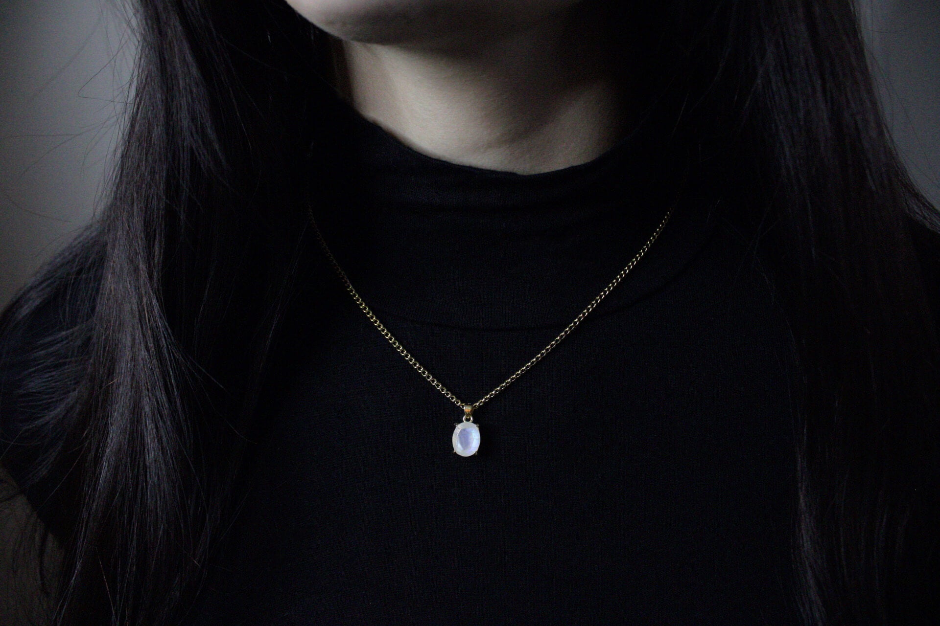 Polished Moonstone Necklace