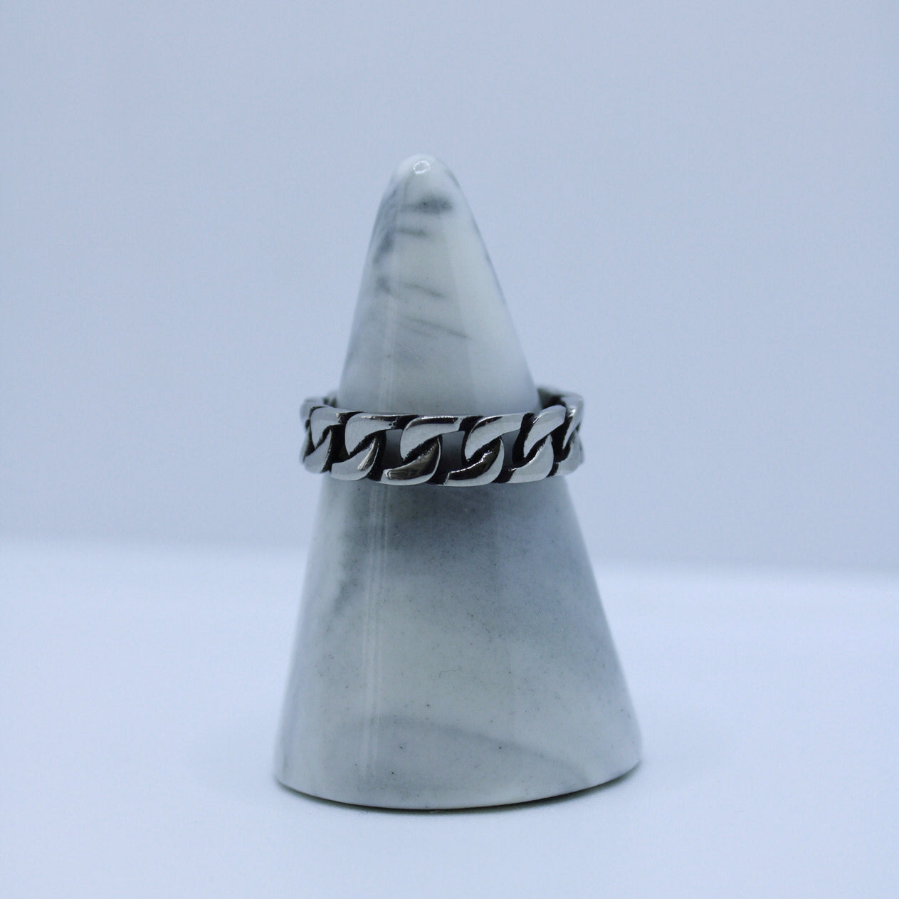 schakel ring zilver heren
