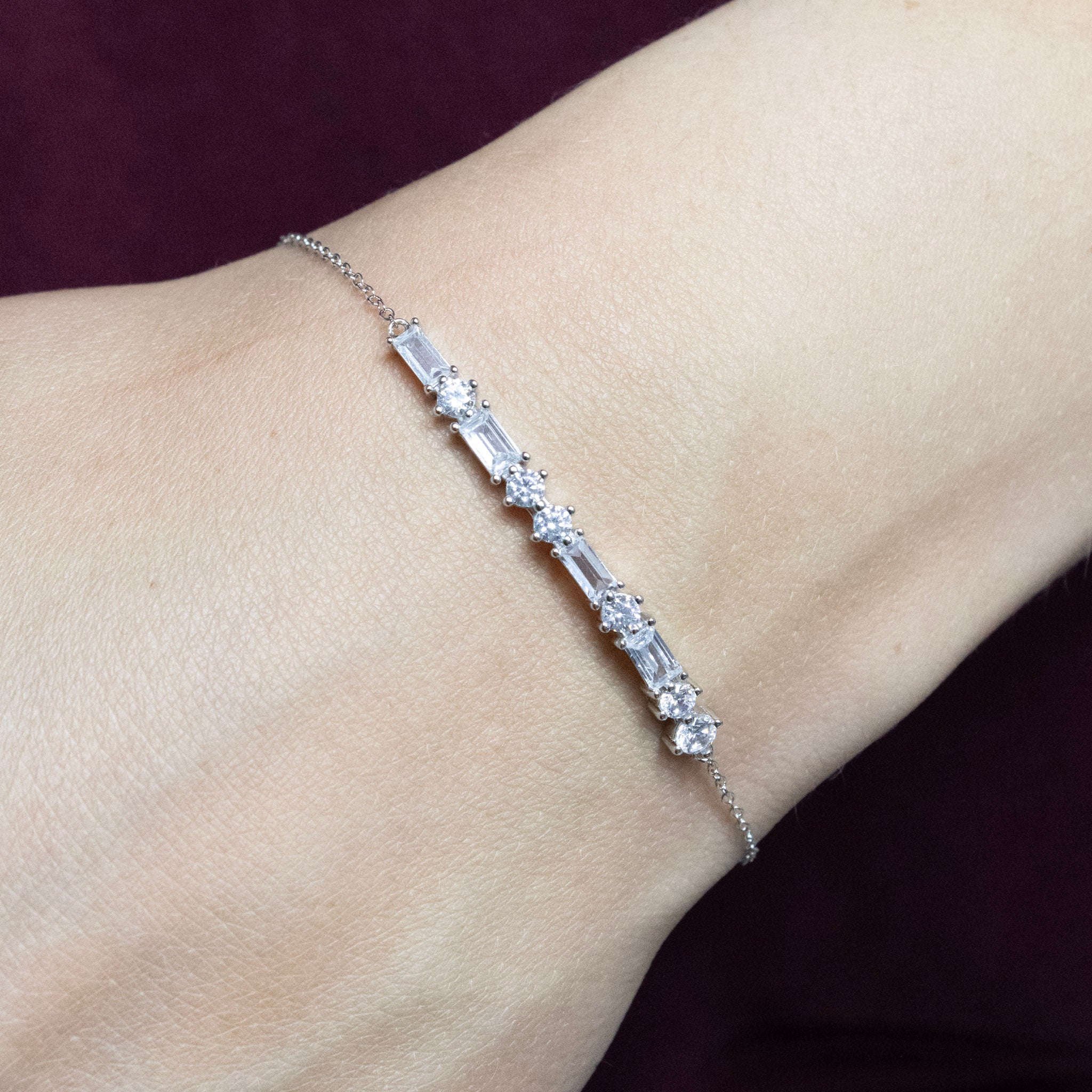 zirkonia armband zilver