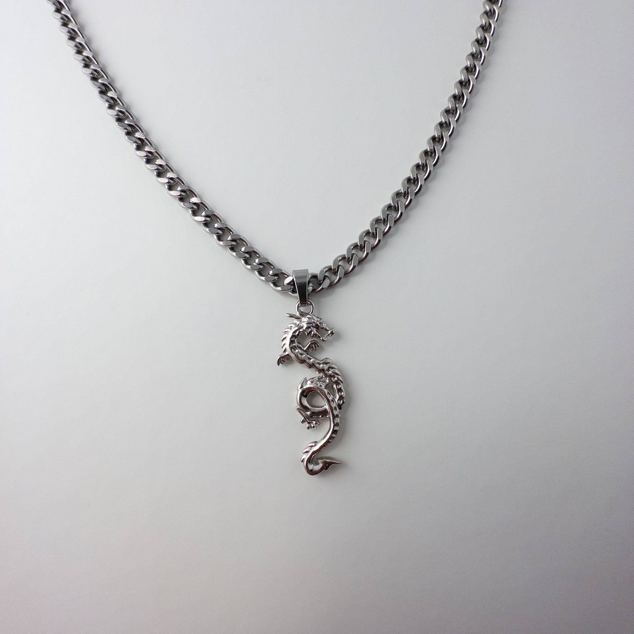 draak ketting zilver
