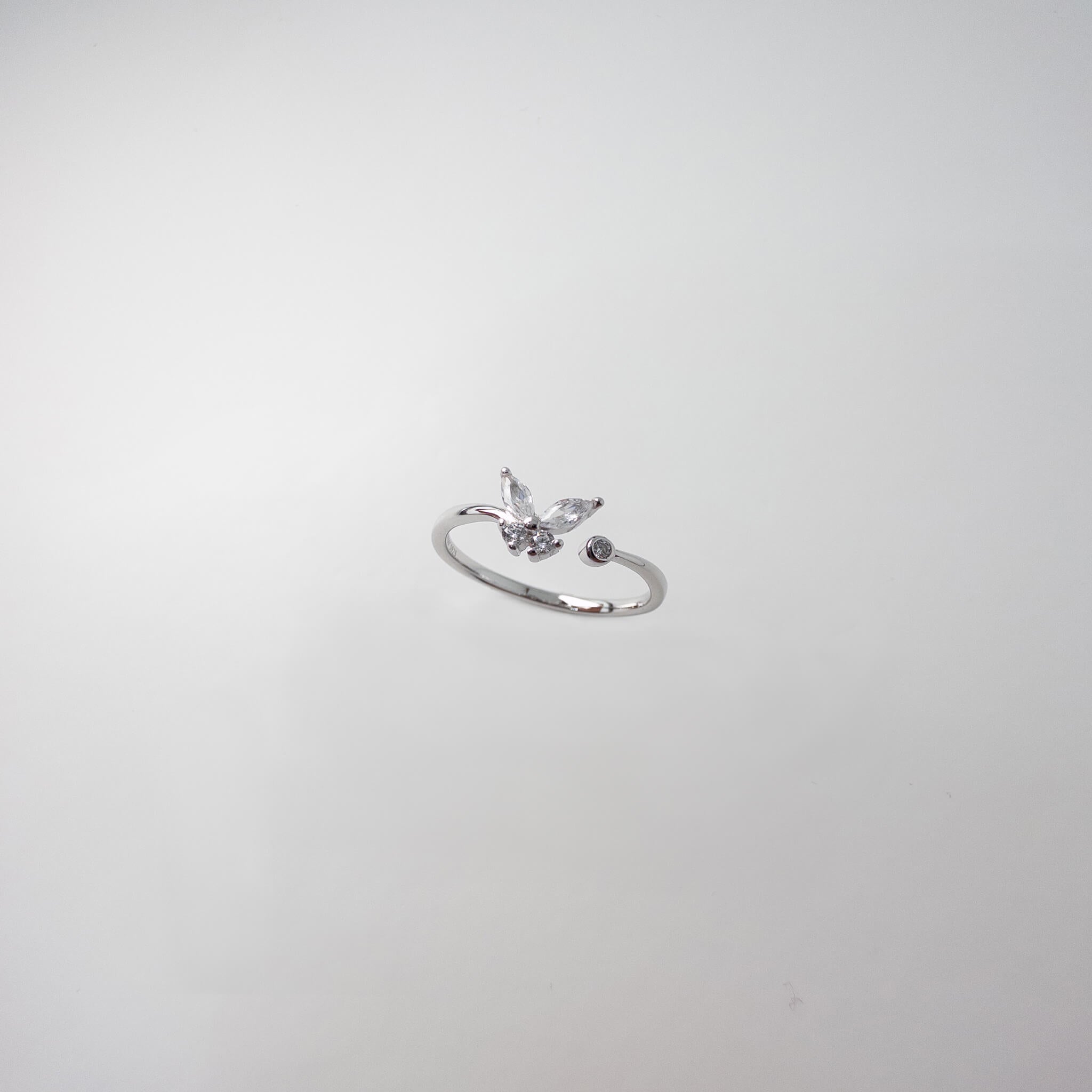 Vlinder ring zilver