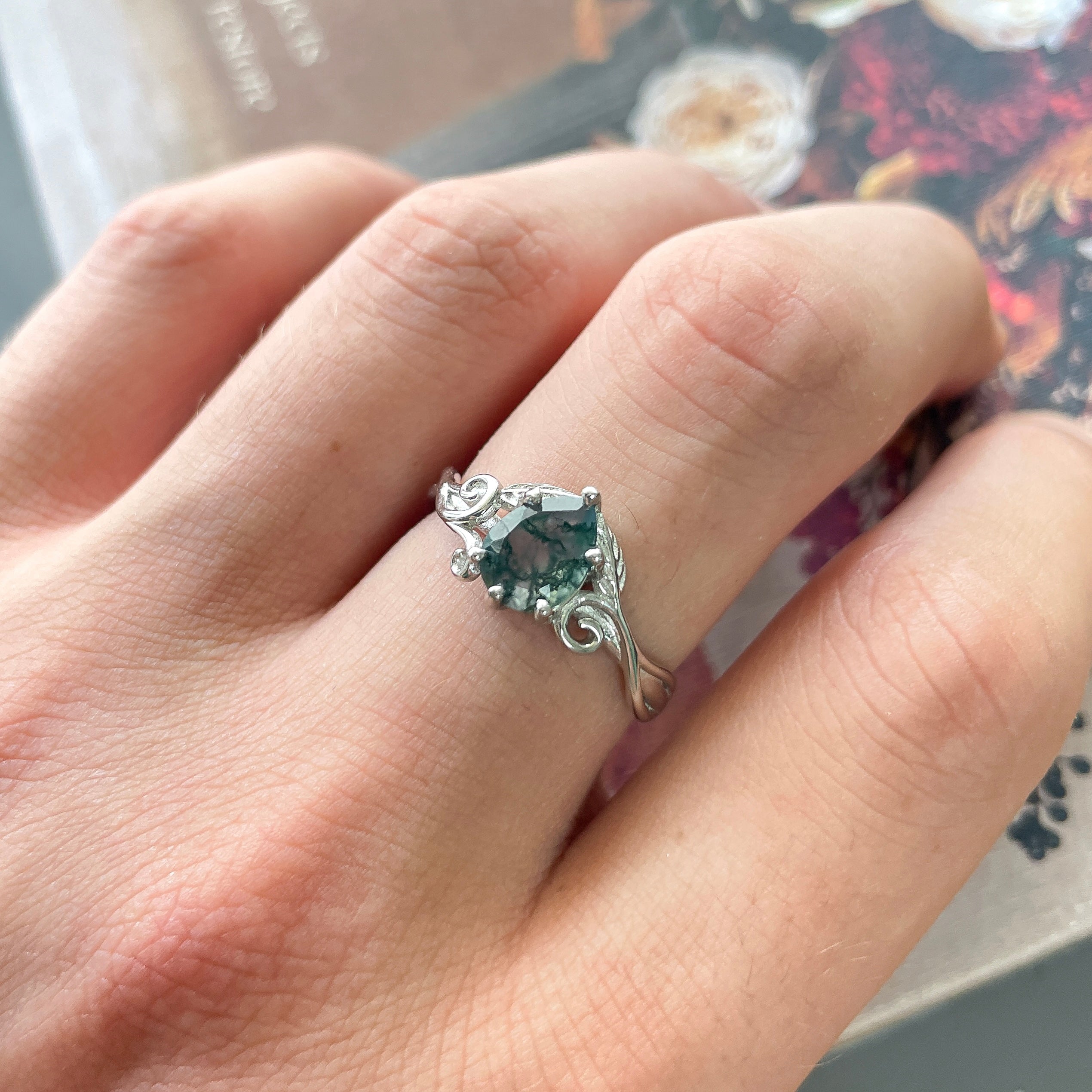 Edelsteen Bloem Ring