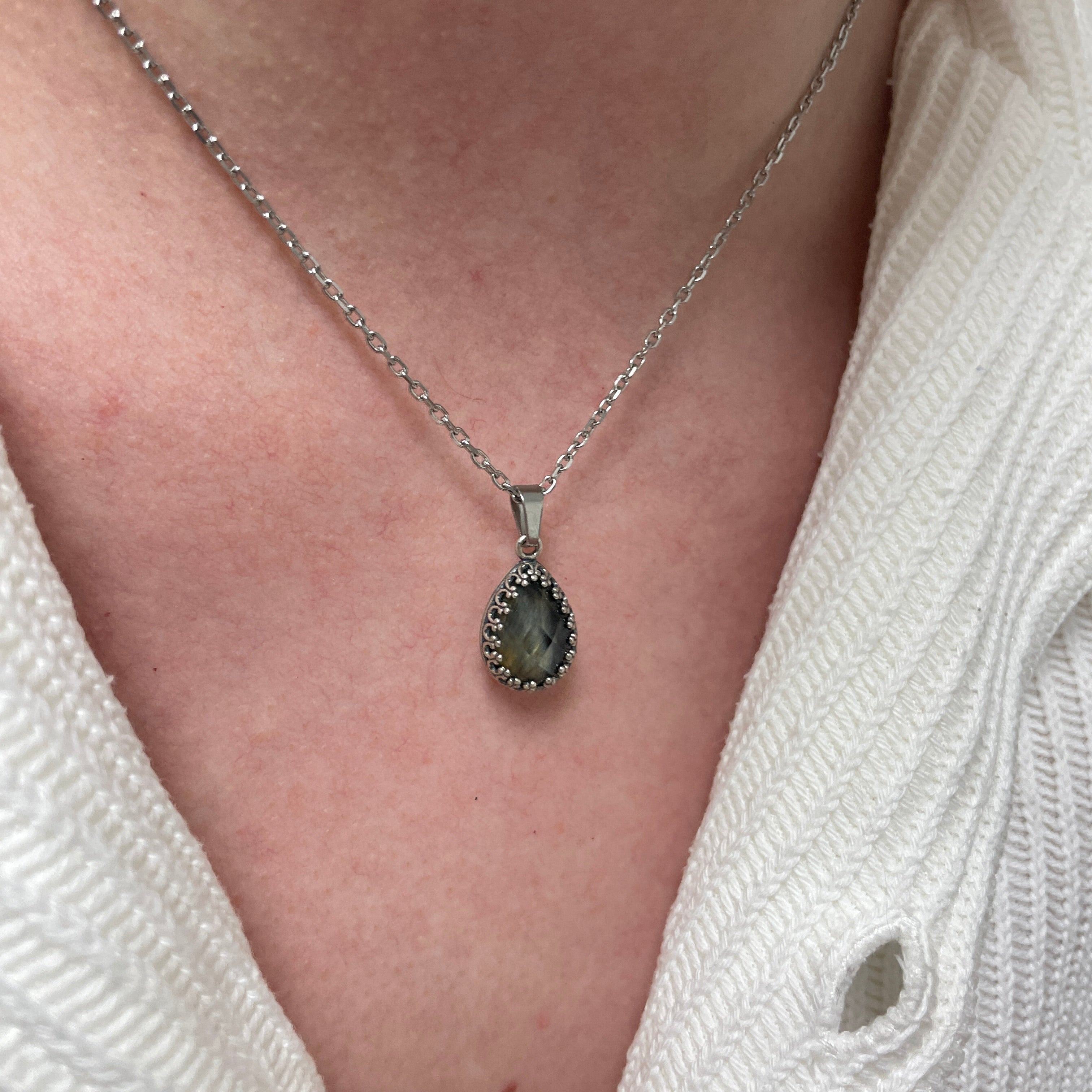 Blauwe Tijgeroog x Kwarts Ketting