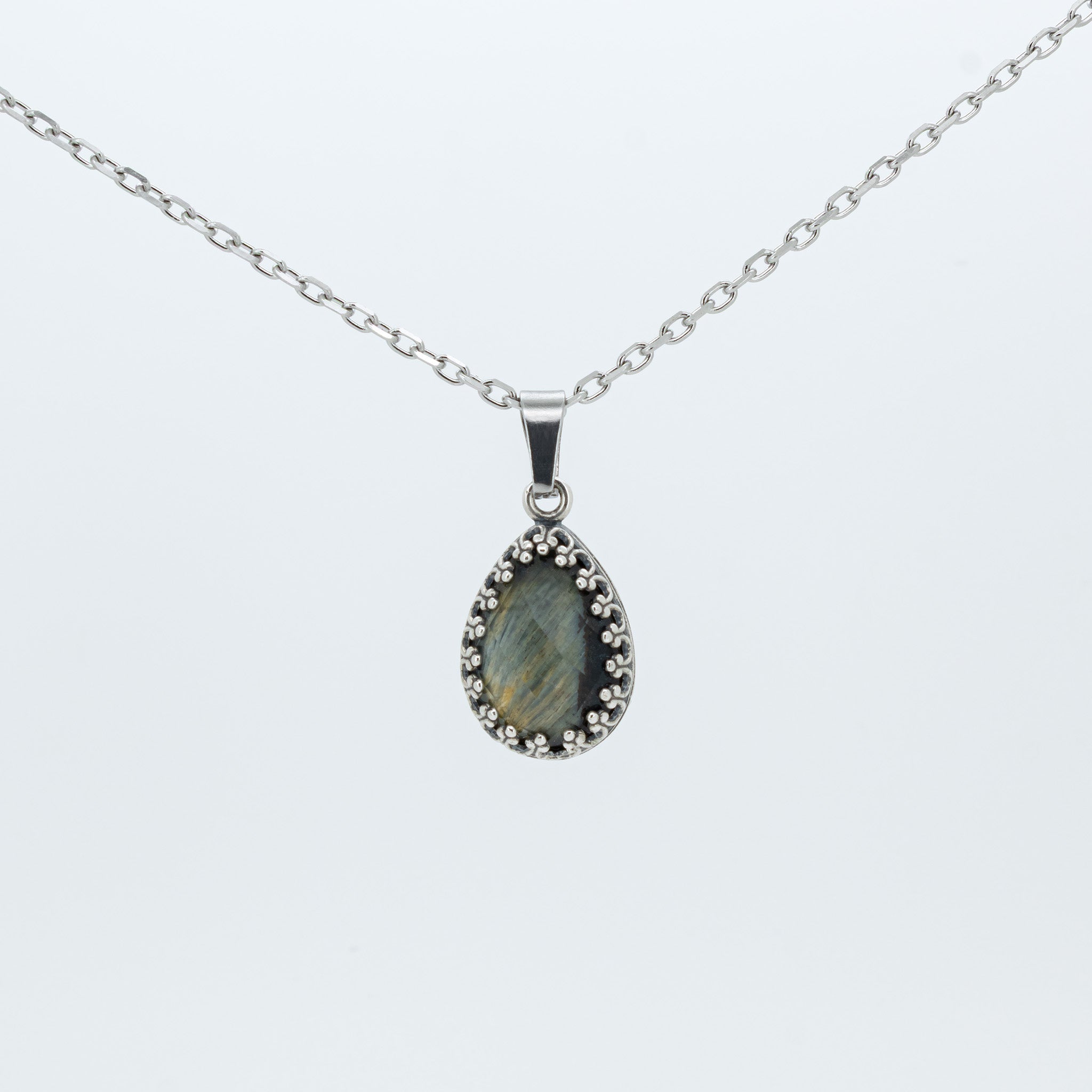 Blauwe Tijgeroog x Kwarts Ketting