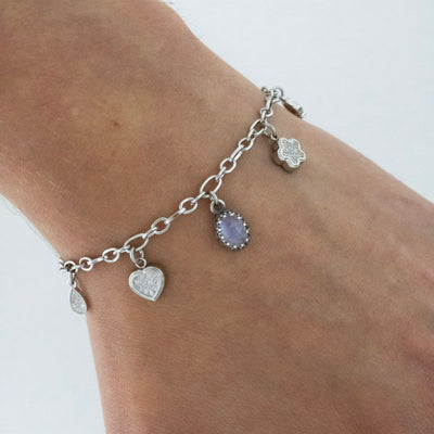 maansteen bedelarmband zilver