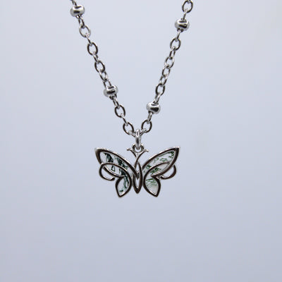 mosagaat ketting met vlinder