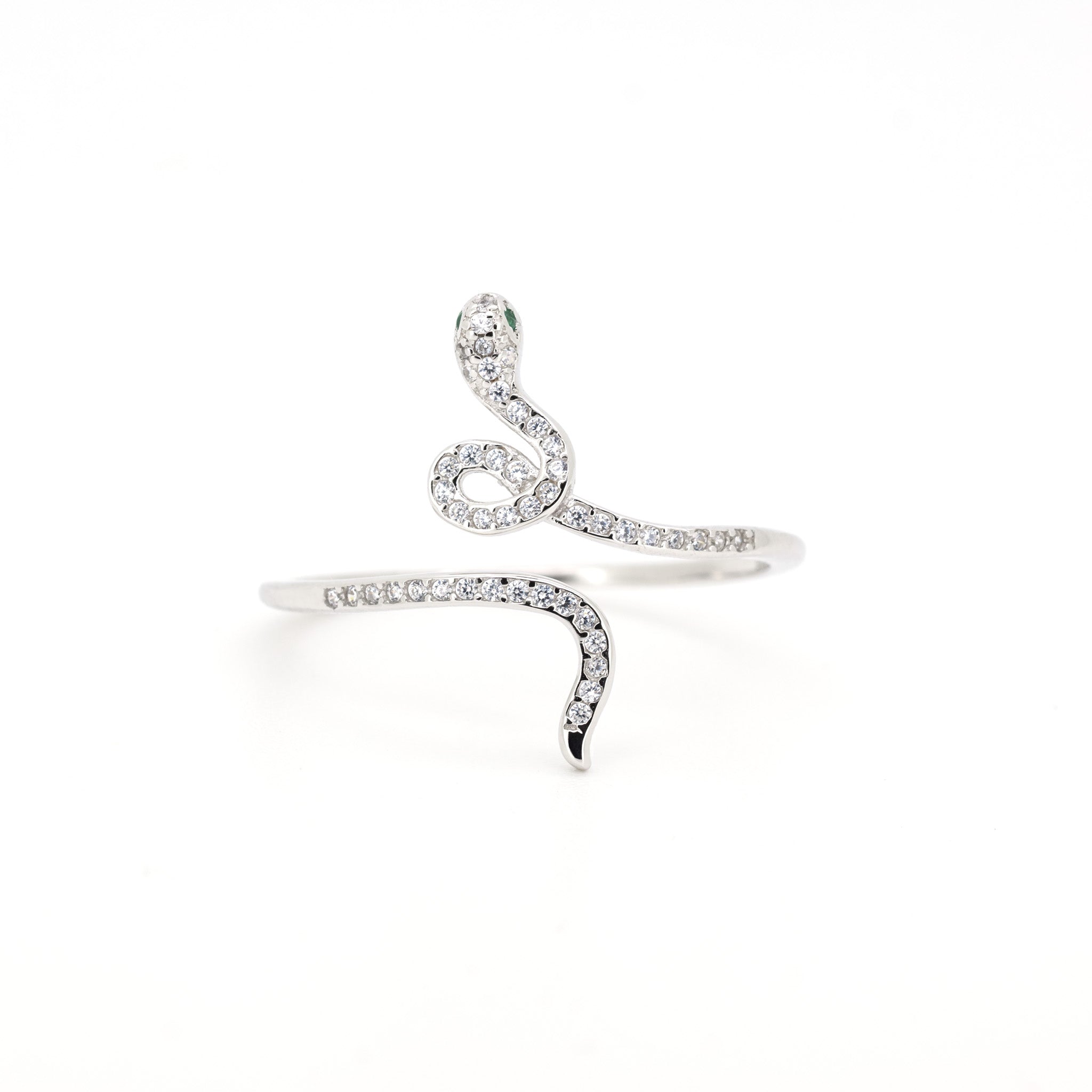 zirkonia slang ring zilver